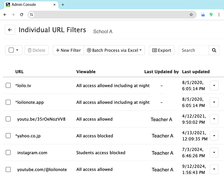 Municipalities can apply settings across all schools at once.